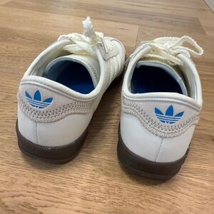 Adidas Kids White Sneakers with Blue Accents